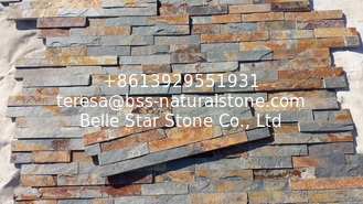 China China Rusty Slate Ledgestone Multicolor Slate Stone Panel Natural Stone Veneer for Fireplace supplier